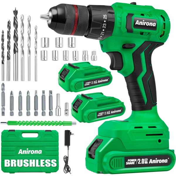 【並行輸入品】ANIRONA 20V Brushless Cordless Power Drill,...