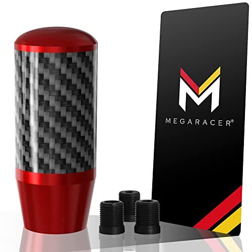 【並行輸入品】Mega Racer 100%リアルカーボンファイバーレッドアルミニウムシフトノブ  ...