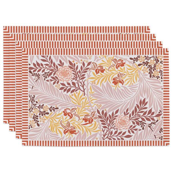 Blooming Flora Placemats Indoor Set of 4 Washable ...