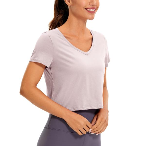 【並行輸入品】CRZ YOGA Women's Workout Crop Tops Pima Cot...