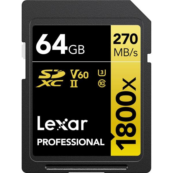 Lexar Gold Series Professional 1800x 64GB UHS II U...