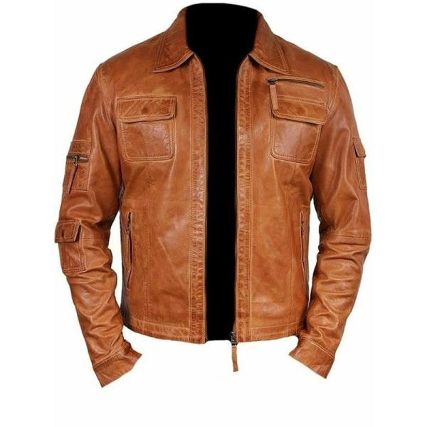 【並行輸入品】Cafe Racer Real Lambskin Leather Distressed...