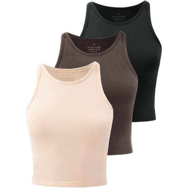 【並行輸入品】Yeawinta Tank Top for Women High Neck Crop ...