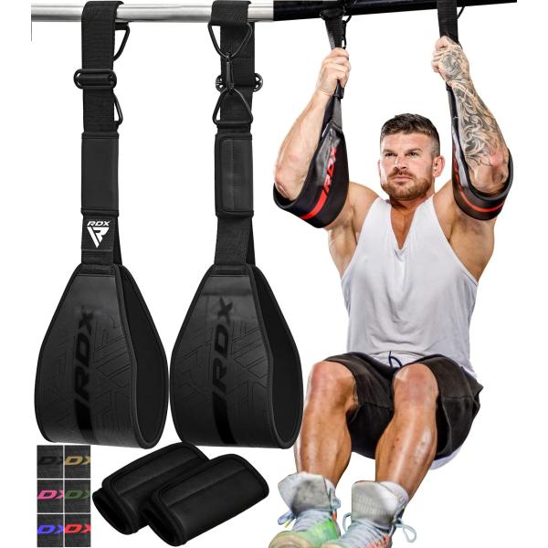 RDX Fitness 腹筋の構築とコアトレーニング用ABストラップ マヤハイドレザーストラップ ス...