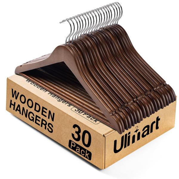 Wooden Hangers Hangers 30 Pack Wood Hangers Solid ...