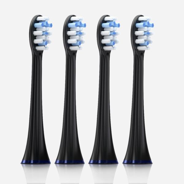 電動歯ブラシ 替えヘッド 4本入り ブラック Electric Toothbrush Replace...