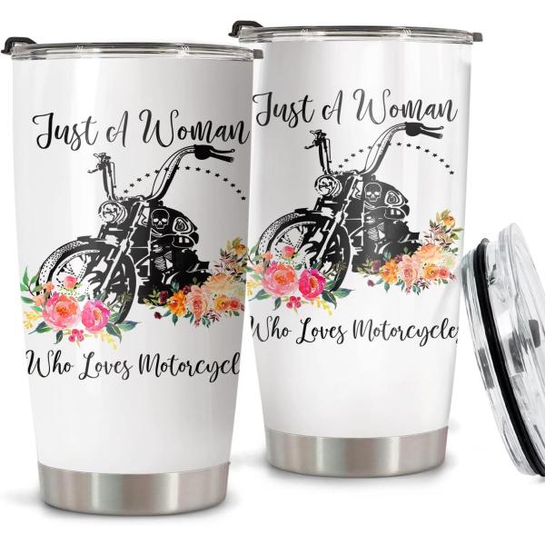 CHICKOR Motorcycle Tumbler 20 Oz - Just A Woman Wh...