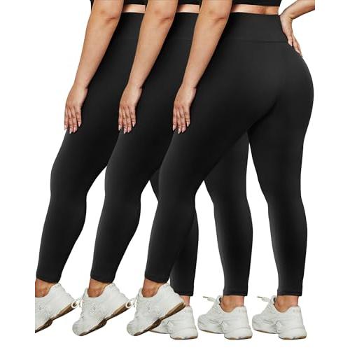 【並行輸入品】[WYZE] HLTPRO 3 Pack Plus Size Leggings for...