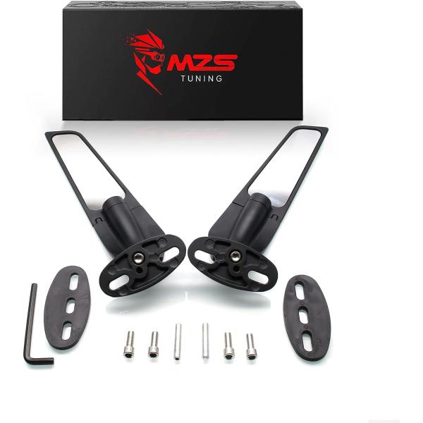 【並行輸入品】MZS レーシングバイクミラー ダブル回転ウィングバックミラー フェアリングサイド ブ...