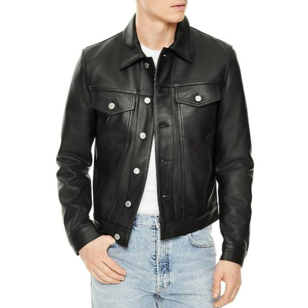 【並行輸入品】Men's Slim Fit Trucker Cafe Racer Biker Bom...