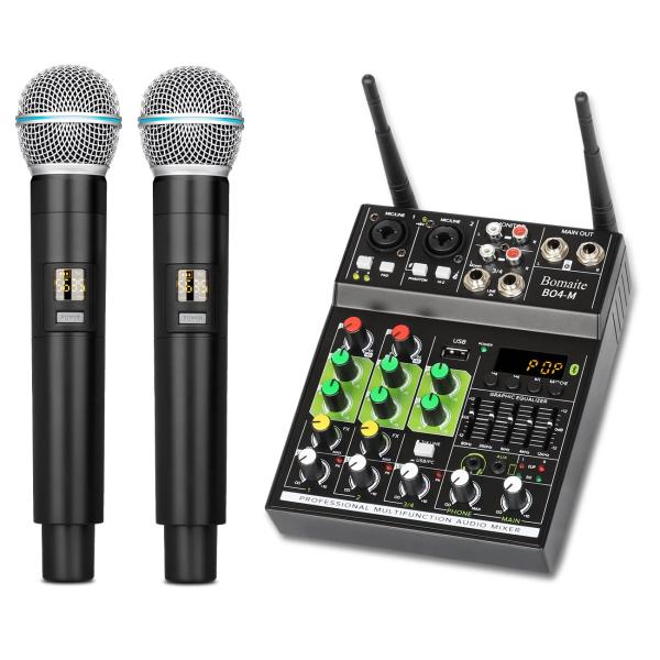 Bomaite BO4 M Portable Karaoke Microphone Mixer Sy...
