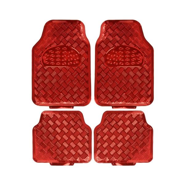 【並行輸入品】Car Floor Mats Metallic Design Red 4 Pieces...