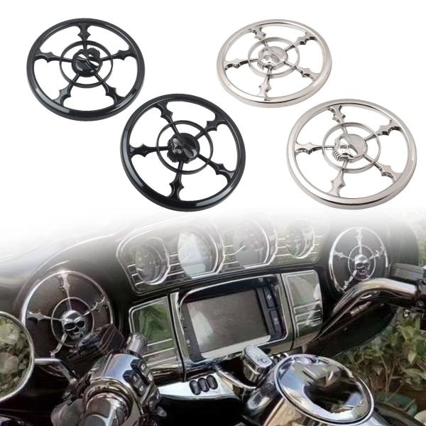 【並行輸入品】FINMOKAL クローム ブラック スカル スピーカー トリム グリル カバー ハー...