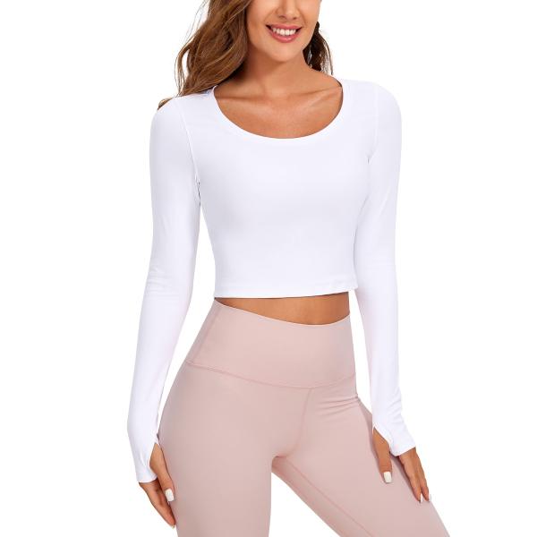 【並行輸入品】[CRZ YOGA] tシャツ 長袖 レディース 吸汗速乾 柔らか スクープネック ク...