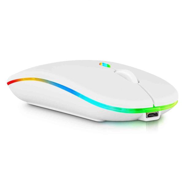 2.4GHz &amp; Bluetooth Mouse, Rechargeable Wireless LE...