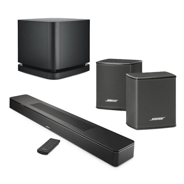 Bose Smart Soundbar 600, Black Bundle with Wireles...