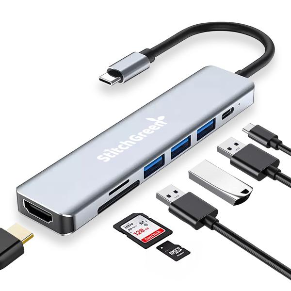 StitchGreen USB Cハブ USB C MacBook Pro用 3 USB 3.0 S...