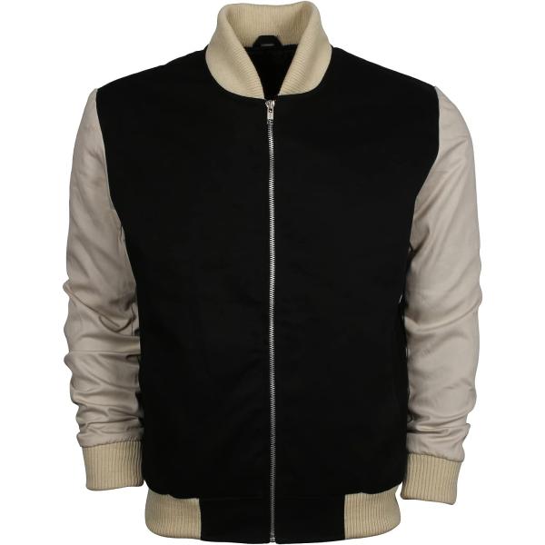 【並行輸入品】Mens Baby Racer Jacket White and Black High...