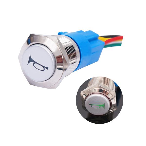 【並行輸入品】19mm 12V モーメンタリスピーカーホーン プッシュボタンスイッチ ステンレススチ...