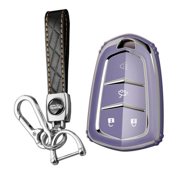 【並行輸入品】KUNIO Car Key Fob Cover Case Fit for Cadill...