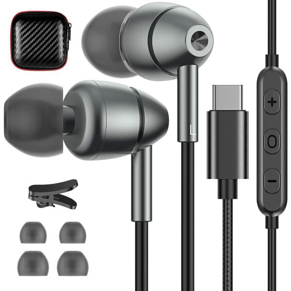 Jelanry for iPhone 15 Headphones with Mic, USB Typ...