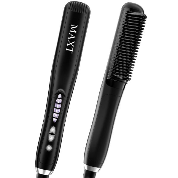 Hair Straightener Brush, MAXT Ring Comb Straighten...