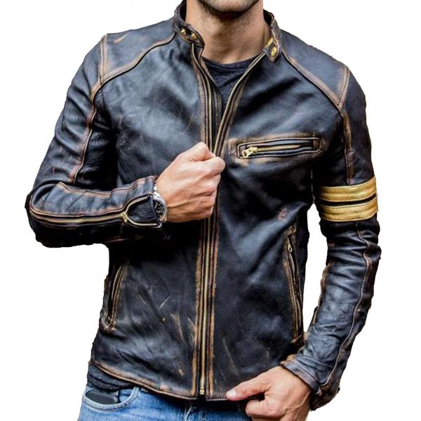 【並行輸入品】UGFashions Mens Caf〓 Racer Golden Stripes M...