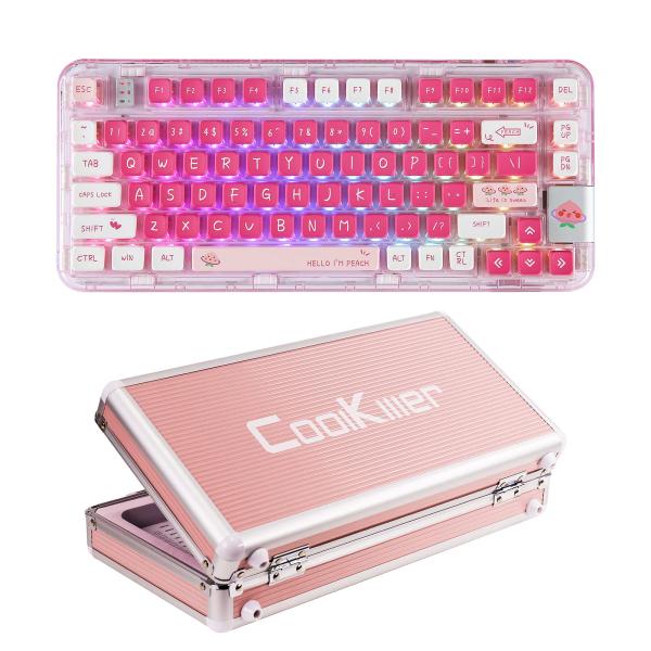 YUNZII Coolkiller CK75 無線 ホットスワップメカニカルキーボード 透明アクリル...