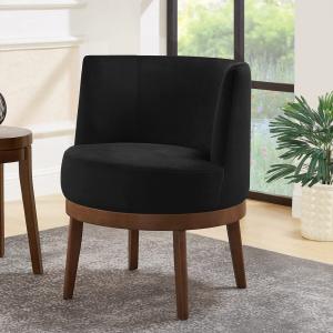24KF モダン 360度回転アクセントチェア 快適なベルベット ラウンドアクセントチェア リビングルーム用 コーナーアームチェア 並行輸入品｜import-tabaido