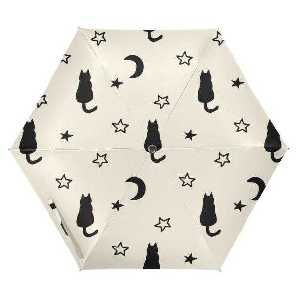 ZENWAWA Travel Umbrella (Cats Moon Star) Auto Open...