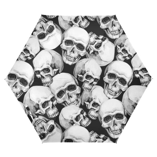 【並行輸入品】ZENWAWA Travel Umbrella (Grey Skulls) Auto ...