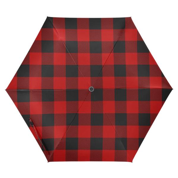 【並行輸入品】ZENWAWA Travel Umbrella (Red Black Plaid) A...