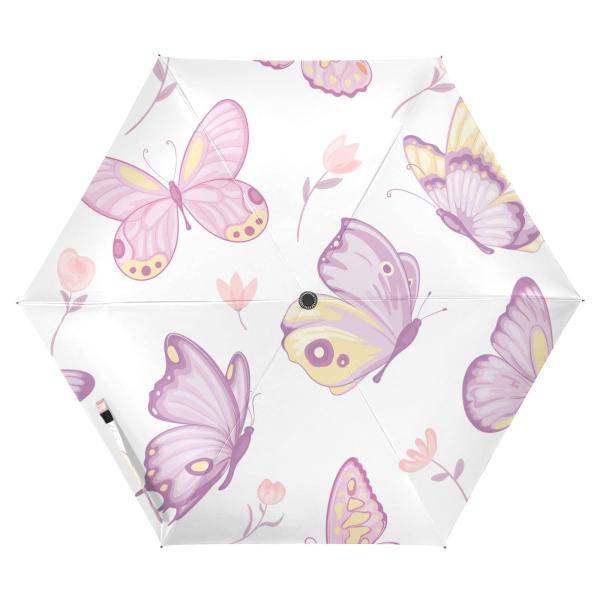 【並行輸入品】ZENWAWA Travel Umbrella (Pink Butterfly) Au...