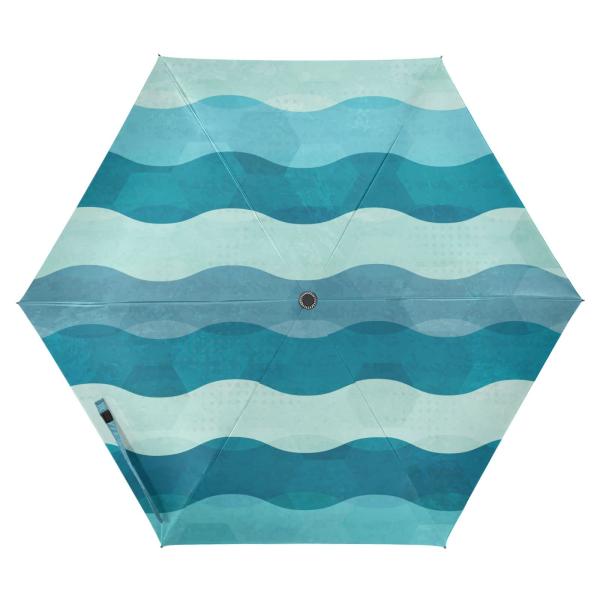 【並行輸入品】ZENWAWA Travel Umbrella (Abstract Teal Wave...
