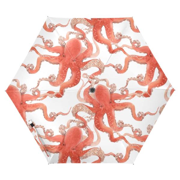 【並行輸入品】ZENWAWA Travel Umbrella (Red Octopus) Auto ...