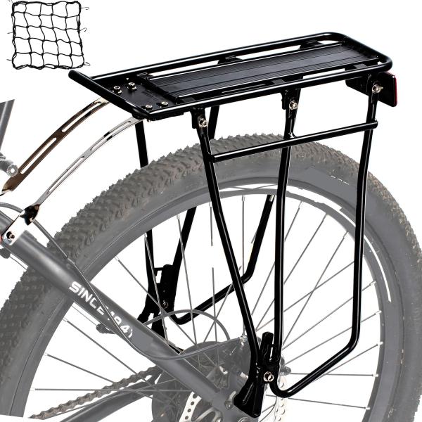 YONTUO リアバイクラック ユニバーサル自転車カーゴラック 自転車パニアラック 反射板とカーゴネ...