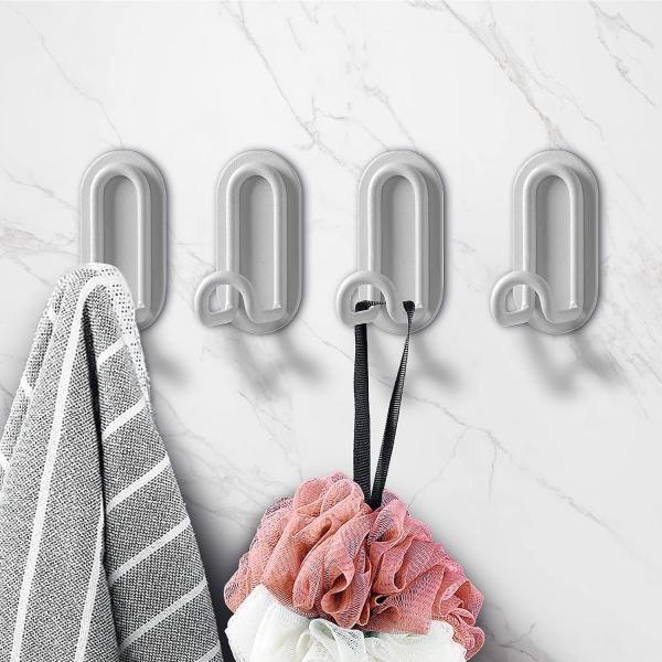 【並行輸入品】XZHXFXAdhesive Hooks Matte White Towel Hook...