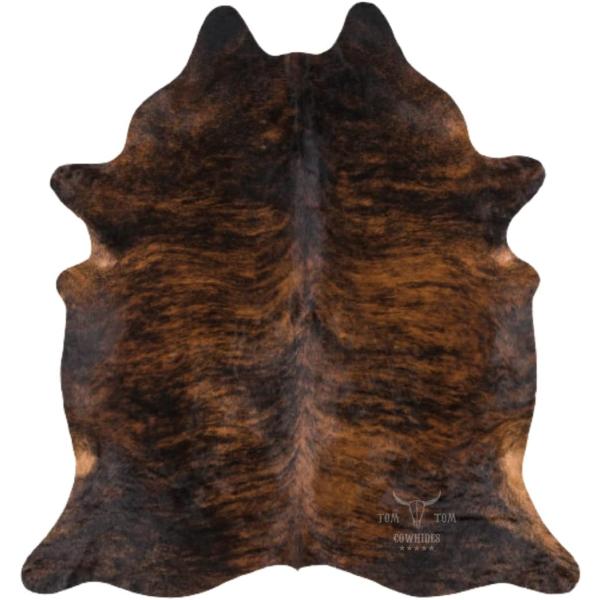 【並行輸入品】Tomtom Cowhides Brindle ダークカウハイドラグ 100%天然レザ...
