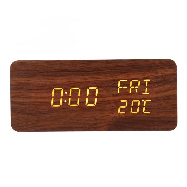 【並行輸入品】zjchao Wooden Digital Alarm Clock, Yellow L...