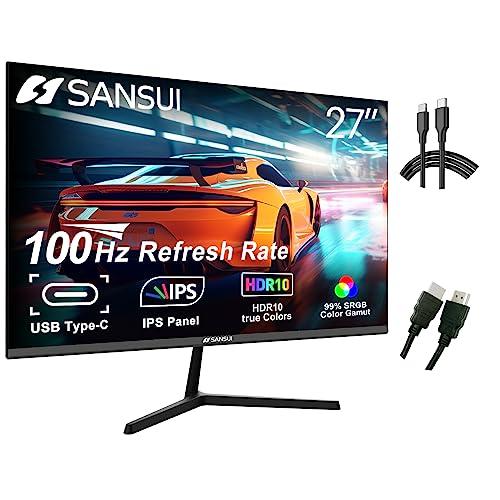SANSUI Computer Monitors 27 inch 100Hz IPS USB Typ...