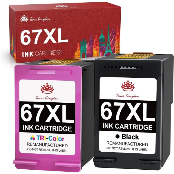 Toner Kingdom 再生インクカートリッジ 67 XL HP Ink 67 67XL ブラッ...