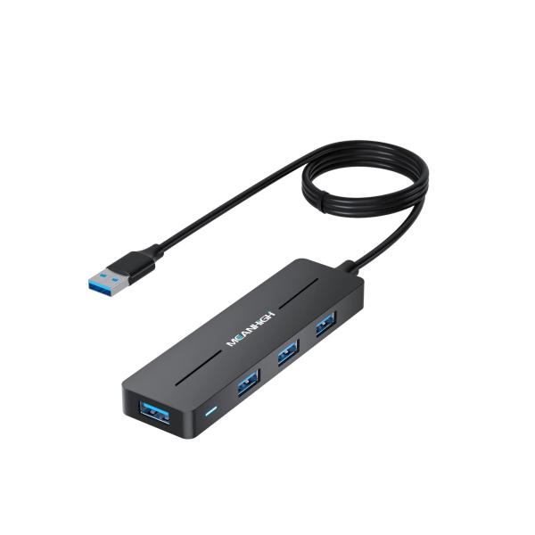 MEANHIGH USBハブ 3.0 4ポート ウルトラスリム データ USB拡張器 4フィート延長...