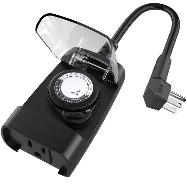 【並行輸入品】G Homa (ジーホマ) 24時間メカニカルアウトドアタイマーコンセント ライト用ア...