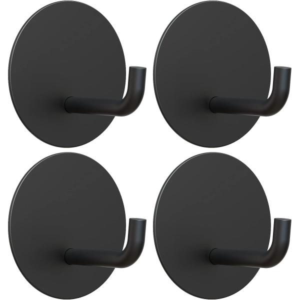 【並行輸入品】VIS'V Adhesive Hooks  Black Round Stick on ...