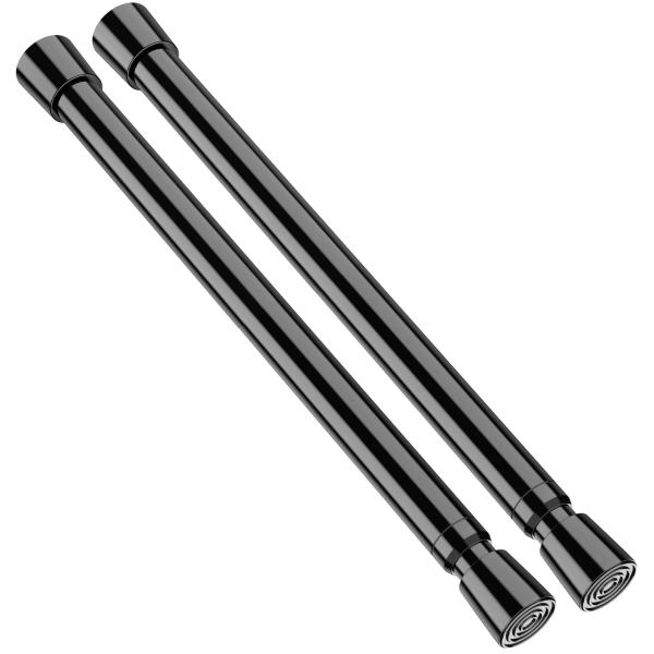 【並行輸入品】AIZESI 2個 ブラック 小型 突っ張り棒 12~20インチ 調節可能な突っ張りカ...