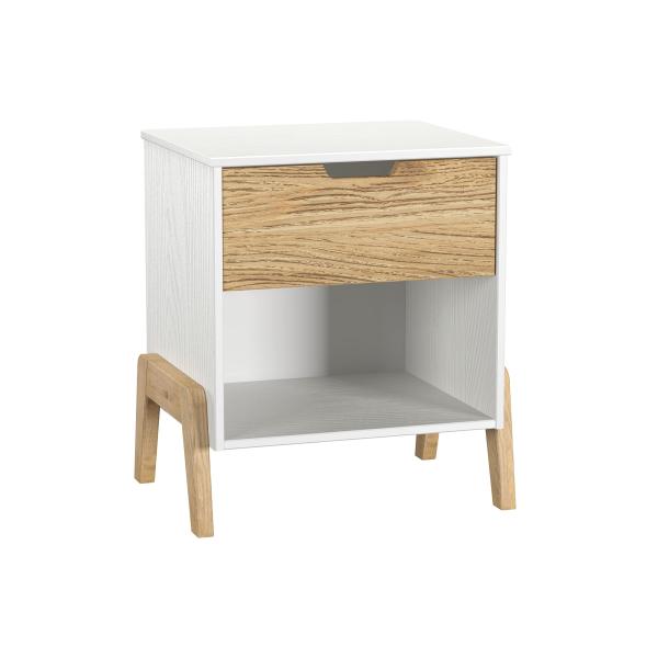 Solid Wood nightstand with 1 Drawer, Bedside Table...