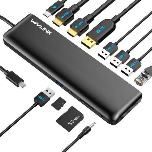 【並行輸入品】ノートパソコン ドッキングステーション 4K トリプルディスプレイ (HDMI2台、D...