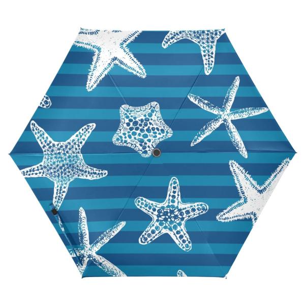 【並行輸入品】ZENWAWA Travel Umbrella Graphic (Blue Starf...