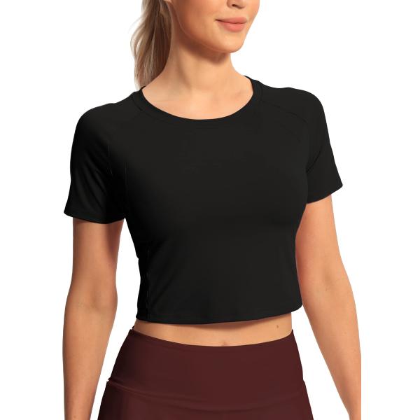 【並行輸入品】Hiverlay Short Sleeve Workout Tops for Wome...