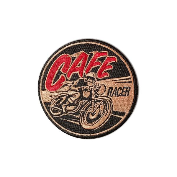 【並行輸入品】刺繍入りラウンドパッチ   カフェレーサー   赤と黒の円形デザイン 自転車付き   ...
